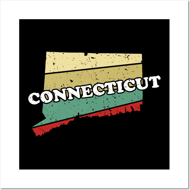 Connecticut State Vintage Retro Souvenir Gift Wall Art by Wicked Zebra